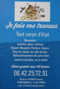 JE FAIS VOS TRAVAUX / tous vos travaux de rénovation de l’habitat à Val d'Orger